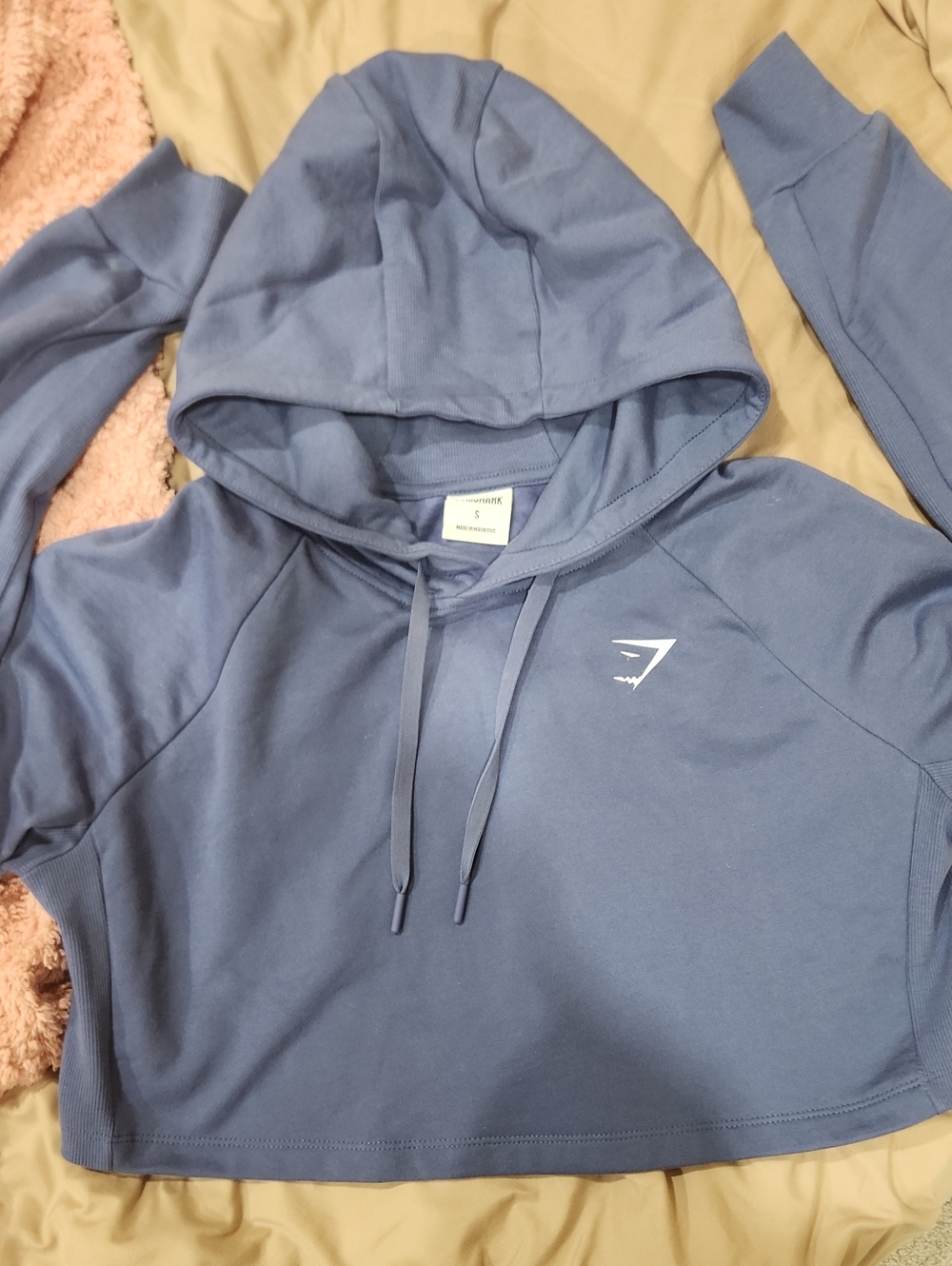 Gymshark Men’s Dusty Blue Cropped Hoodie